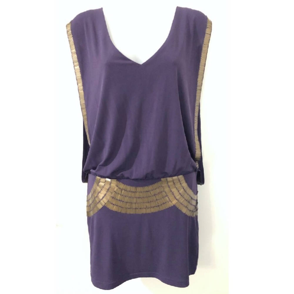 💘Bebe Purple & Gold Dress